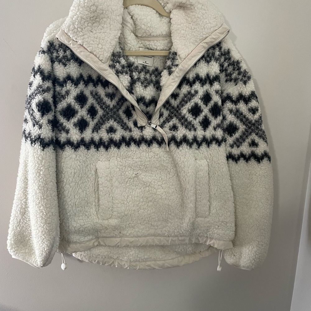 Abercrombie & Fitch White and Black Teddy Jacket